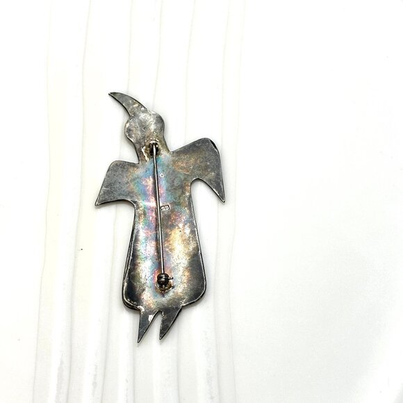 Vintage Sterling Silver & Gold Spirit Brooch  — Y2K Design — EUC - Picture 4 of 5